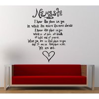Namaste Zitat Sagen, Dass Wir Ein Herz Aufkleber Vinyl Wandbild Verlassen Schlafzimmer Zimmer Home Decor Sind Gratis Versand L308 von DecalTrend