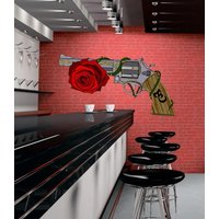 Rose Revolver Aufkleber, Wandkunst von DecalTrend