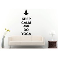 Ruhe Bewahren Und Tun Yoga Worte Typografie Sagen Studio Wall Decal Vinyl Aufkleber Wandbild Room Decor L886 von DecalTrend