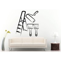 Satz Der Reparatur Tools Letztere Paint Brush Roller Wall Decal Vinyl Aufkleber Wandbild Zimmer Dekor L935 von DecalTrend