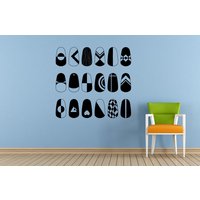 Satz Von Achtzehn Nail Art Design Salon Spa Schönheitssalon Mode Fenster Oder Wand Auto Vinyl Geläut Und Stick Abnehmbare Sticker Aufkleber L1464 von DecalTrend