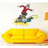 Skateboard Vs Snowboard Kunst, Aufkleber, Aufkleber von DecalTrend