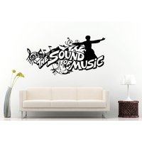 Sound Of Music Nimmt Melodie Tanzen Person Mann Tänzerin Wand Aufkleber Vinyl Wandbild Room Decor L927 von DecalTrend