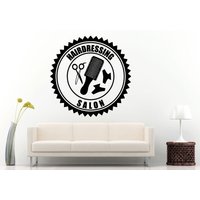 Spa Hair Nail Massage Salon Hairdressing Logo Zeichen Emblem Mit Tools Wall Decal Vinyl Aufkleber Wandbild Room Decor L615 von DecalTrend