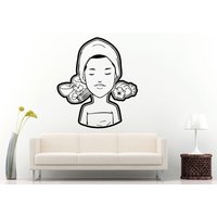 Spa Nail Massage Salon Hairdressing Frau Haare Relaxen An Wall Decal Vinyl Aufkleber Wandbild Room Decor L616 von DecalTrend