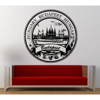 Ungarn Budapest Stempel Aufkleber Vinyl Wandbild Verlassen Schlafzimmer Zimmer Home Decor Kostenloser Versand L319 von DecalTrend