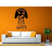 Videospiel-Controller Joystick Gamer Gaming Wir Lieben, Lasst Uns Spielen Tv-Wand Oder Fenster Aufkleber Vinyl Fathead Wandbild Dekor L2038 von DecalTrend