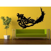Wand Aufkleber Vinyl Decals Innenraum Dekor Diy Kostenloser Versand Dirt Bike Biker Stunt Motorradrennen Rallye L519 von DecalTrend