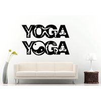 Yoga Zwei Worte Gesetzt Yin Yang Zeichen Om Poses Wall Decal Vinyl Aufkleber Wandbild Zimmer Dekor L887 von DecalTrend