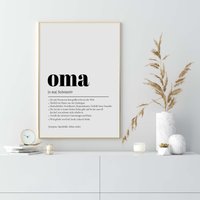 Oma Definition Poster Personalisiert Muttertagsgeschenk Muttertag Geschenk Ideen Geburtstag Beste Muttertags Geschenke Persönlich von DecaliaDE