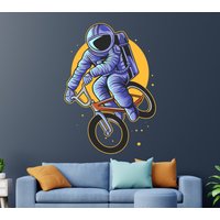 Bmx Wandtattoo/ Astronaut Wanddeko/ Wandaufkleber/ Fahrrad Wandtattoo | K529 von DecalsByXeniya
