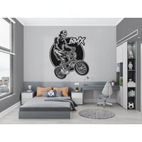 Bmx Wandtattoo/Skelett Wandtattoo/Mountain Bike Fahrrad/Wandtattoo Extremsport(K773 von DecalsByXeniya