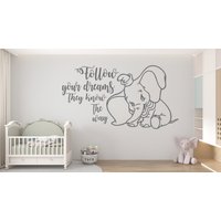 Dumbo Wandaufkleber Wandsticker Elefant Wanddekoration Für Kinderzimmer | K506 von DecalsByXeniya