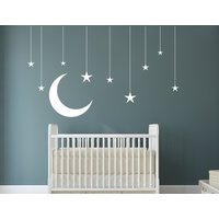 Fensteraufkleber Himmel/Mond & Sterne Kinderzimmer Nachthimmel Aufkleber Für Kinder | K409 von DecalsByXeniya