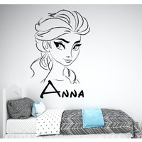 Frozen Wandtattoo Prinzessin Elsa Und Anna Wanddeko Für Mädchen Schlafzimmer | K347 von DecalsByXeniya