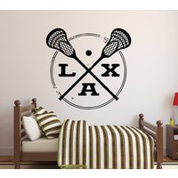 Lacrosse Wandtattoo Sport Spieler Wandsticker | K431 von DecalsByXeniya