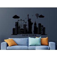 New York Wandtattoo/ Stadtbild Wandbild/Usa Ny Skyline Aufkleber/(K357 von DecalsByXeniya