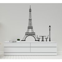 Wandaufkleber Paris/ Eiffelturm/ Paris Mädchenzimmer Dekor/ Frau/ Frankreich | K512 von DecalsByXeniya