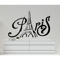 Wandaufkleber Paris/ Eiffelturm/ Paris Mädchenzimmer Dekor/ Frau/ Frankreich | K514 von DecalsByXeniya