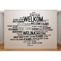 Wandaufkleber Willkommen/ Willkommen/Willkommen Tür/ Wandaufkleber/ Wandtattoo Willkommen | K533 von DecalsByXeniya