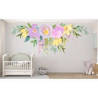 Wandtattoo Blumen/ Kinderzimmer Wandtattoo/ Pfingstrosen/ Rosen/ Baby Aufkleber | K822 von DecalsByXeniya