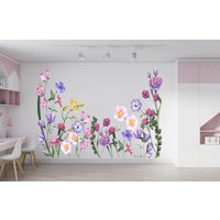 Wandtattoo Blumen/ Kinderzimmer Wandtattoo/ Pfingstrosen/ Rosen/ Baby Aufkleber | K825 von DecalsByXeniya