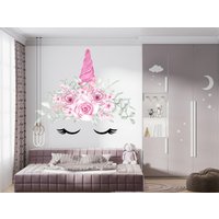 Wandtattoo Einhorn/Aquarell Kinderzimmer Mädchenzimmer Wandkunst Dekor | K840 von DecalsByXeniya