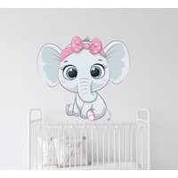 Wandtattoo Elefant/ Elefant/Tiere/ Kinderzimmer/ Kinderzimmer Sticker Mädchen | K414 von DecalsByXeniya