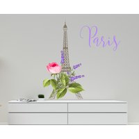 Wandtattoo Paris/ Paris Eiffelturm/ Mädchenzimmer/ Frau/ Frankreich | K515 von DecalsByXeniya