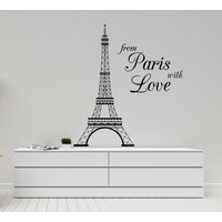 Wandtattoo Paris/ Paris Eiffelturm/ Mädchenzimmer/ Frau/ Frau | K513 von DecalsByXeniya