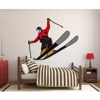 Wandtattoo Ski/Skifahrer Skisprung Winter Sport Jungen Schlafzimmer | K855 von DecalsByXeniya