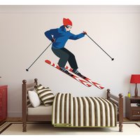 Wandtattoo Ski/Skifahrer Skisprung Winter Sport Jungen Schlafzimmer | K868 von DecalsByXeniya