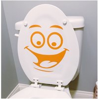 Toilettensitz Vinyl Aufkleber - Lustiges Gesicht Toilettenaufkleber Wieder Ablösbarer Kinder Badezimmer Dekor Glückliches Selbstklebender von DecalsEnFolie