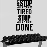 Don't Stop When You Are Müde Fitness Zitat Wandtattoo Vinyl Sticker Crossfit Workout Inspirierende Kunst Home Sport Room Gym Decor Geschenk Fgm9 von DecalworldArt