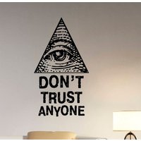 Illuminati Symbol Wandaufkleber All Seeing Eye Zeichen Vinyl Aufkleber Don't Trust Jemand Zitat Kunst Dekorationen Für Zuhause Schlafzimmer von DecalworldArt