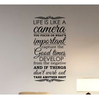 Life Is Like A Camera Wandtattoo Vinyl Aufkleber Zitat Geschenk Schriftzug Fotografie Inspirierend Wand Kunst Schlafzimmer Motivations Dekor Hq38 Life Is Like A Camera Wandtattoo Vinyl Aufkleber Zitat Geschenk Schriftzug Fotografie Inspirierend Wand Kunst Schlafzimmer Motivations Dekor Hq38 von DecalworldArt