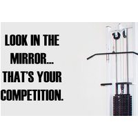 Look in The Mirror Fitness Inspirierend Zitat Wandtattoo Erfolg Workout Motivational Vinyl Sticker Art Home Gym Sport Room Decor Fgm8 von DecalworldArt