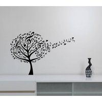 Musik Baum Wandtattoa Vögel Noten Klammer Vinyl Aufkleber Melody Musical Kreative Kunst Dekorationen Für Wohnzimmer Klassenzimmer Dekor Mn3 von DecalworldArt