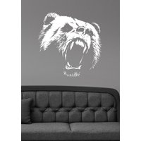 Roaring Bär Wand Aufkleber Vinyl Jagd Wilde Tier Kunst Dekorationen Für Haus Haushaltswaren Wohnzimmer Schlafzimmer Wohnheim Büro Dekor Br5 von DecalworldArt