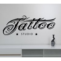 Tattoo Studio Logo Wandtattoo Zeichen Vinyl Sticker Fensterkunst Dekoration Salon Raumdekor Tast2 von DecalworldArt
