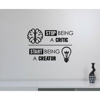 stop Sein A Critic Inspirierend Zitat Wandtattoo Vinyl Schriftzug Arbeit Business Erfolg Aufkleber Art Home Wohnzimmer Büro Dekor Hq51 von DecalworldArt