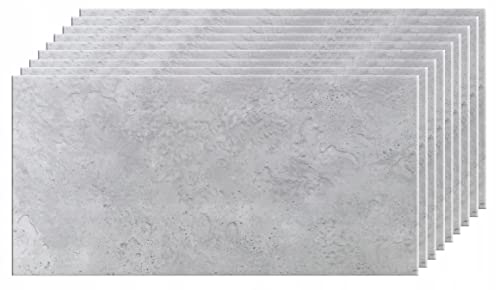 DECCART Wand-Paneele in Betonoptik, Deckenpaneele, Wandverkleidung Deckenverkleidung mit Beton-Imitat 6914XL 16 Stück Wandplatten in Grau aus Polystyrol - 8m2 von Deccart