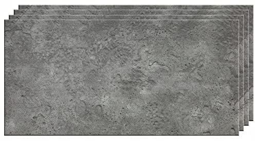 DECCART Wand-Paneele in Betonoptik, Deckenpaneele, Wandverkleidung Deckenverkleidung mit Beton-Imitat 7014XL Wandplatten in Grau aus Polystyrol - 8 Stück - 4m2 von Deccart