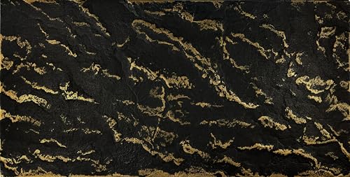 DECCART Wand-Paneele in Marmoroptik Deckenpaneele Wandverkleidung Deckenverkleidung mit Marmor-Imitat Wandplatten in Grau aus Polystyrol - 100x50 cm - Marmor Schwarz Gold - 20 Stück (10 m²) von Deccart