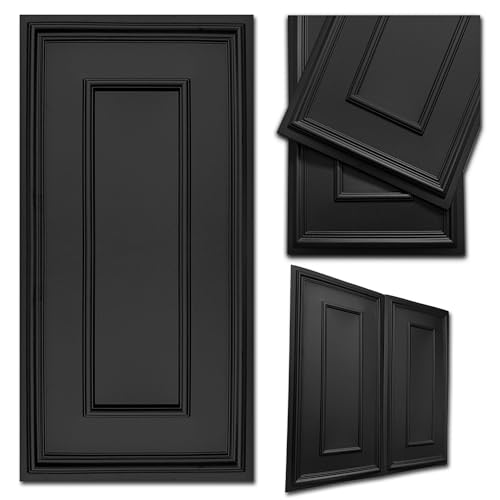 DECCART - Wandpaneele 100x50 cm - Panel wand - Paneele - Wandverkleidung Innen Deckenverkleidung Wandplatten aus Polystyrol 3d Wall Panels - Boazeriemuster XL Schwarz - 4 Stück (2 m²) von Deccart