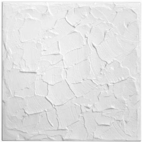 Deccart - 3D Wandpaneele 50x50 cm - Paneele Wand Wall Panels Deko Wandverkleidung Innen Panel Deckenverkleidung Decke Deckenpaneele Platten Styropor EPS-Polystyrol 0811 Weiß 48 Stück - 12 m² von Deccart