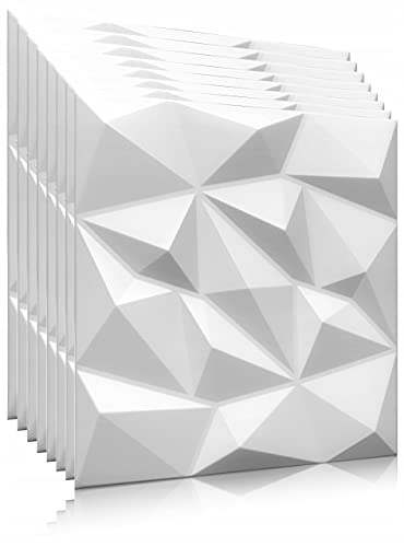 Deccart - 3D Wandpaneele Styropor Wandverkleidung Decke Deckenverkleidung Paneele Deckenplatten Wall Deko Panel Wand Panels Polystyrol 50x50 cm Brylant 12 m², 48 Stück, weiß von Deccart