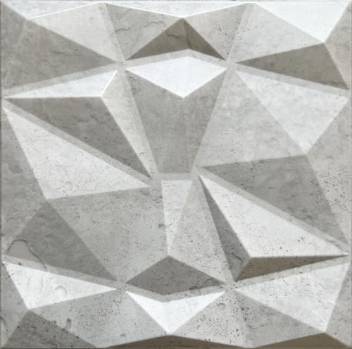 Deccart - 3D Wandpaneele Styropor Wandverkleidung Decke Deckenverkleidung Paneele Deckenplatten Wall Deko Panel Wand Panels Polystyrol 50x50 cm Diamant (Beton, 2 Quadrameter) von Deccart
