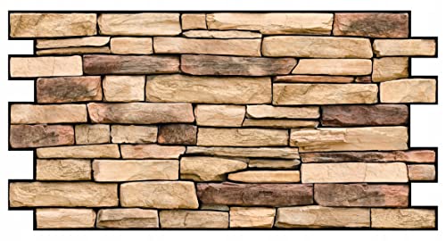 Deccart PVC Wandpaneele 3D Deko Fliesen Verkleidung | Natural Stone Slate (1 Stück) von Deccart