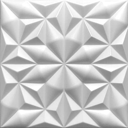 Deccart - 3D Wandpaneele Selbstklebend Styropor Wandverkleidung Panel Wand Deckenverkleidung Paneele Decke Deckenplatten Panels Wall Deko Polystyrol 50x50 cm Onyx 2 m², 8 Stück, weiß von Deccart